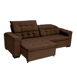 Sofá Retrátil e Reclinável 2,44m Molas Bonnel Suede Arezzo - 4