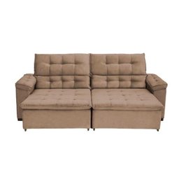 Sofá Retrátil e Reclinável 2,44m Molas Bonnel Suede Arezzo - 3