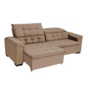 Ver imagem 4 de Sofá Retrátil e Reclinável 2,44m Molas Bonnel Suede Arezzo