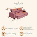 Ver imagem 5 de Sofá Retrátil e Reclinável 2,44m Molas Bonnel Suede Arezzo