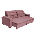 Ver imagem 2 de Sofá Retrátil e Reclinável 2,44m Molas Bonnel Suede Arezzo