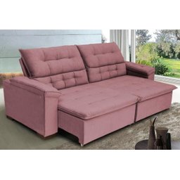Sofá Retrátil e Reclinável 2,44m Molas Bonnel Suede Arezzo - 1