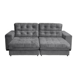 Sofá Retrátil e Reclinável 2,10m 3 Lugares Molas Ensacadas Pillow Top Suede New Califórnia - 2
