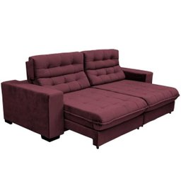 Sofá Retrátil e Reclinável 2,10m 3 Lugares Molas Ensacadas Pillow Top Suede New Califórnia - 1