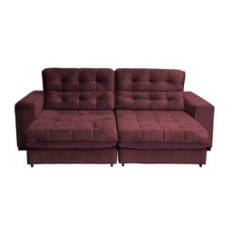 Sofá Retrátil e Reclinável 2,10m 3 Lugares Molas Ensacadas Pillow Top Suede New Califórnia - 2
