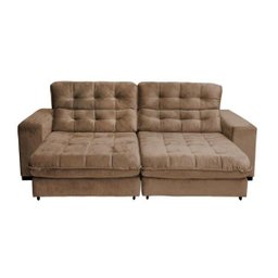 Sofá Retrátil e Reclinável 2,10m 3 Lugares Molas Ensacadas Pillow Top Suede New Califórnia - 2