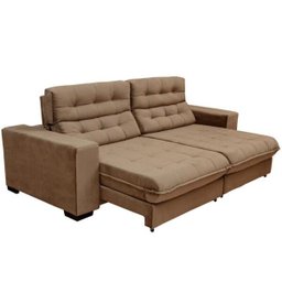 Sofá Retrátil e Reclinável 2,10m 3 Lugares Molas Ensacadas Pillow Top Suede New Califórnia - 1