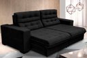 Ver imagem 1 de Sofá New California Retrátil e Reclinável 2,30m Suede Preto