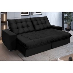 Sofá Retrátil e Reclinável 2,30cm 4 Lugares Molas Ensacadas Pillow Top Califórnia - 1