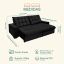 Ver imagem 3 de Sofá Retrátil e Reclinável 2,50m 4 Lugares Molas Ensacadas Pillow Top Califórnia