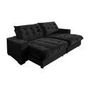 Ver imagem 2 de Sofá Califórnia Retrátil e Reclinável 2,10m Suede Preto