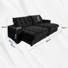 Sofá Retrátil e Reclinável 2,10m Suede Preto California - 6