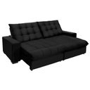 Ver imagem 2 de Sofá Retrátil e Reclinável 2,10m Suede Preto California
