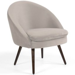 Kit 2 Poltronas Decorativas Fixa Pés Palito Rafa D02 Veludo Bege C-309 - Lyam Decor - 2