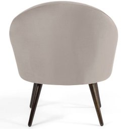 Kit 2 Poltronas Decorativas Fixa Pés Palito Rafa D02 Veludo Bege C-309 - Lyam Decor - 5