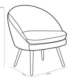 Kit 2 Poltronas Decorativas Fixa Pés Palito Rafa D02 Veludo Bege C-309 - Lyam Decor - 6