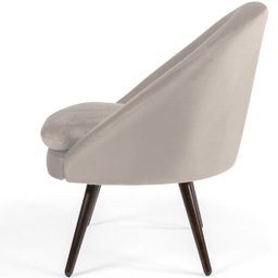 Kit 2 Poltronas Decorativas Fixa Pés Palito Rafa D02 Veludo Bege C-309 - Lyam Decor - 4