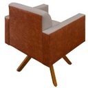 Ver mais imagens de Kit 2 Poltronas Decorativa Base Giratória de Madeira Helô L02 Linho Bege Corano Marrom - Lyam