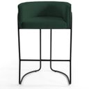 Ver imagem 1 de Banqueta Decorativa Fixa Base de Aço Preto Betina D02 Linho Verde Musgo C-117 - Lyam Decor