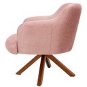 Ver imagem 4 de Kit 2 Poltronas Decorativa Base Giratória de Madeira Jade D02 Linho Rosa C-105 - Lyam Decor