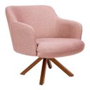 Ver imagem 2 de Kit 2 Poltronas Decorativa Base Giratória de Madeira Jade D02 Linho Rosa C-105 - Lyam Decor