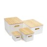 Caixa organizadora canelada com tampa de bambu 6l - Oikos - 5