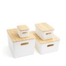 Caixa organizadora canelada com tampa de bambu 6l - Oikos - 3