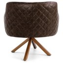 Ver imagem 4 de Kit 2 Poltronas Base Giratória Madeira Jade D02 Linho Bege C-107 Tressê Corano Marrom - Lyam