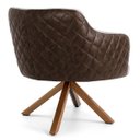 Ver imagem 6 de Kit 2 Poltronas Base Giratória Madeira Jade D02 Linho Bege C-107 Tressê Corano Marrom - Lyam
