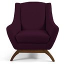 Ver imagem 3 de Kit 2 Poltronas Decorativa Fixa Base de Madeira Juliet D02 Veludo Roxo Grape B-292 - Lyam Decor