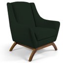 Ver imagem 2 de Kit 2 Poltronas Decorativa Fixa Base de Madeira Juliet D02 Veludo Verde B-303 - Lyam Decor