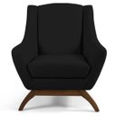 Ver imagem 3 de Kit 2 Poltronas Decorativa Fixa Base de Madeira Juliet D02 Veludo Preto B-300 - Lyam Decor