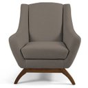 Ver imagem 3 de Kit 2 Poltronas Decorativa Fixa Base de Madeira Juliet D02 Veludo Bege Escuro C-68 - Lyam Decor