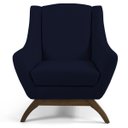 Ver imagem 3 de Kit 2 Poltronas Decorativa Fixa Base de Madeira Juliet D02 Veludo Azul Marinho B-287 - Lyam Decor