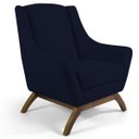 Ver imagem 2 de Kit 2 Poltronas Decorativa Fixa Base de Madeira Juliet D02 Veludo Azul Marinho B-287 - Lyam Decor