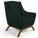 Ver imagem 2 de Kit 2 Poltronas Decorativa Fixa Base de Madeira Juliet D02 Linho Verde C-117 - Lyam Decor