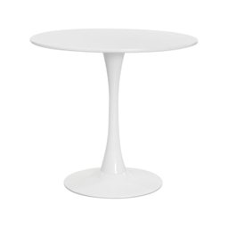 Mesa Saarinen Tulipa Redonda 80cm Tampo Madeira Branca Sala Cozinha Jantar - 1
