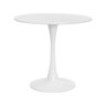 Mesa Saarinen Tulipa Redonda 80cm Tampo Madeira Branca Sala Cozinha Jantar - 1
