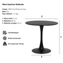 Ver imagem 3 de Mesa Saarinen Tulipa Redonda 80cm Tampo Madeira Branca Sala Cozinha Jantar