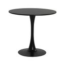 Ver imagem 1 de Mesa Saarinen Tulipa Redonda 80cm Tampo Madeira Preto Sala Cozinha Jantar