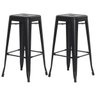 Kit 2 Banquetas Tolix Iron Design Industrial Preto Fosco 76 cm Aço Cozinha Bar Bistrô Bancada - 1