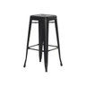 Kit 2 Banquetas Tolix Iron Design Industrial Preto Fosco 76 cm Aço Cozinha Bar Bistrô Bancada - 2