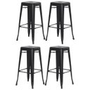 Ver imagem 1 de Kit 4 Banquetas Tolix Iron Design Industrial Preto Fosco 76 cm Aço Cozinha Bar Bistrô Bancada