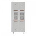 Ver imagem 1 de Paneleiros em Aço Mirage New 6 Portas 5 Prateleiras com Vidro Branco - Telasul
