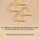 Ver imagem 6 de 3 Pendente Fibra Natural Junco Artesanal Boho E27 Bancada Nat48