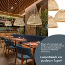 Ver imagem 3 de 3 Pendente Fibra Natural Junco Artesanal Boho E27 Bancada Nat48