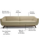 Ver imagem 5 de Sofá 4 Lugares para Sala de Estar Atenas 2,60M D02 Linho Bege B-298 - LyAM Decor