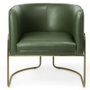 Ver imagem 3 de Kit 2 Poltronas Decorativas Fixa Base de Aço Bronze Betina D02 Corano Verde Musgo B-89 - Lyam