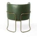 Ver imagem 5 de Kit 2 Poltronas Decorativas Fixa Base de Aço Bronze Betina D02 Corano Verde Musgo B-89 - Lyam