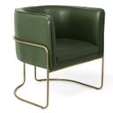 Ver imagem 2 de Kit 2 Poltronas Decorativas Fixa Base de Aço Bronze Betina D02 Corano Verde Musgo B-89 - Lyam